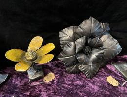 Metal flowers.