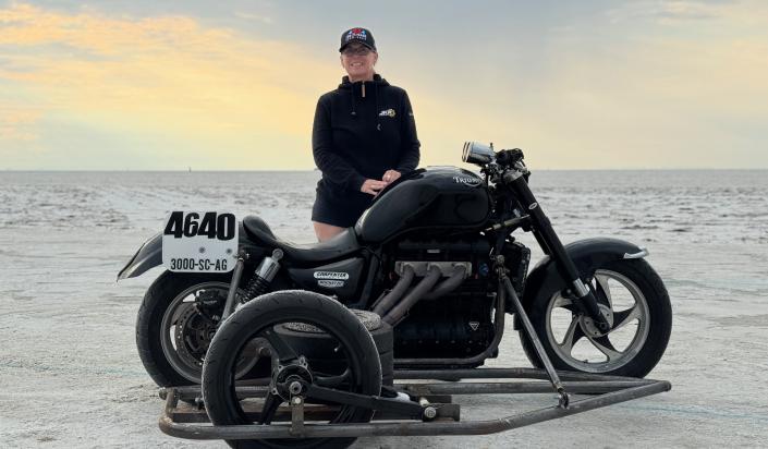 Liane Langlois at the Bonneville Salt Flats