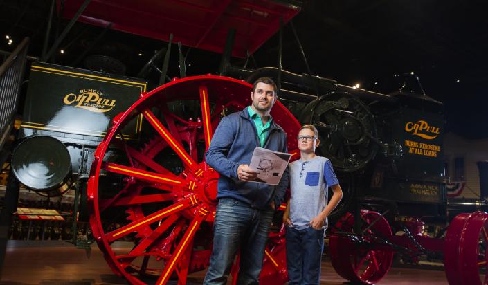 Father and son at Rumely Oil Pull