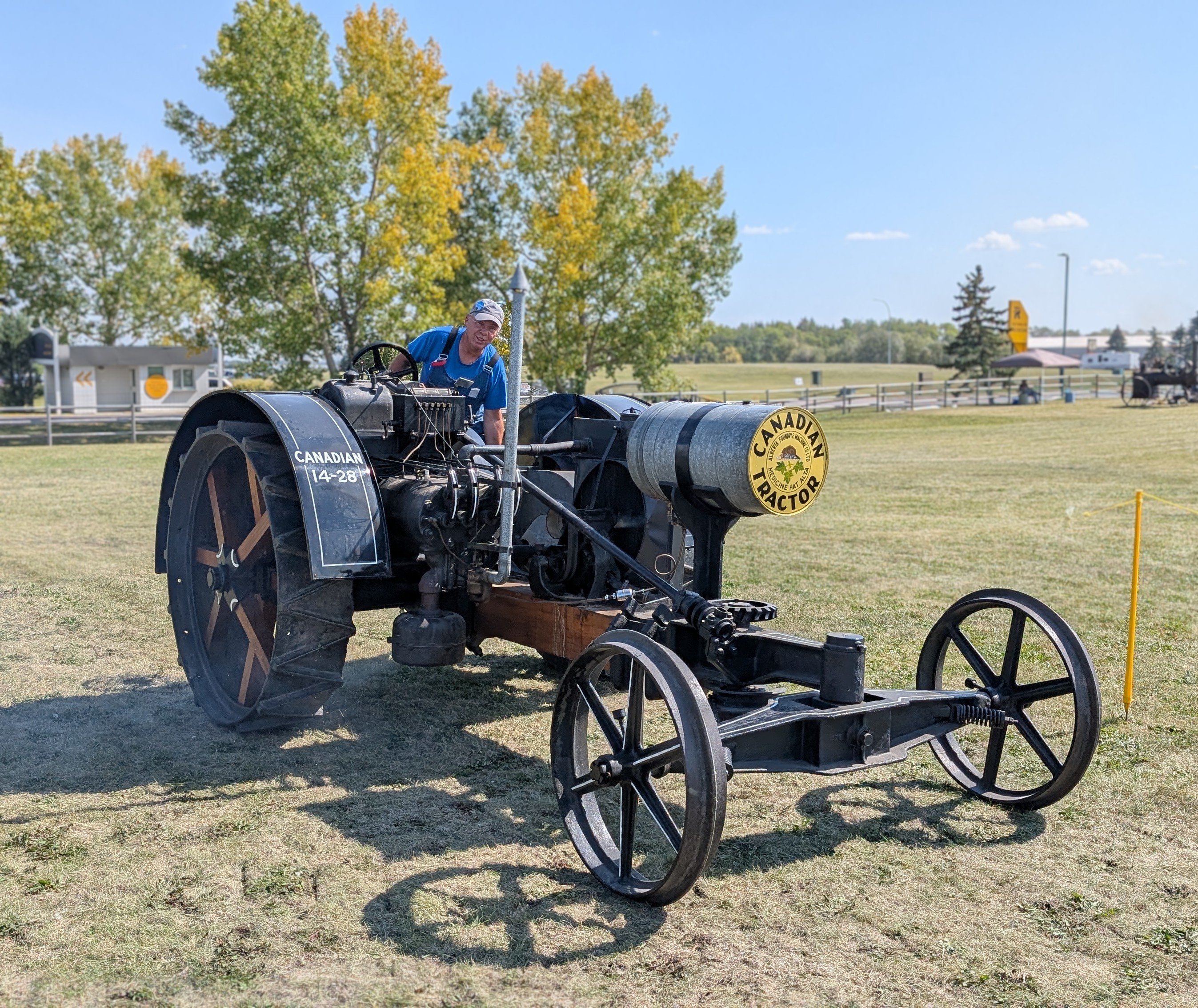 Volunteer on Canadian Tractor at Harvest Festival